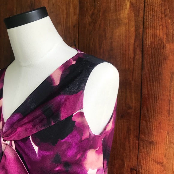 Ann Taylor LOFT Purple Watercolor Shift Dress - Picture 4 of 7